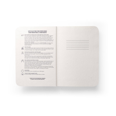 ORGANIC SEMI-RIGID. A5 notepad with semi-rigid cover made from organic elephant matter (80)